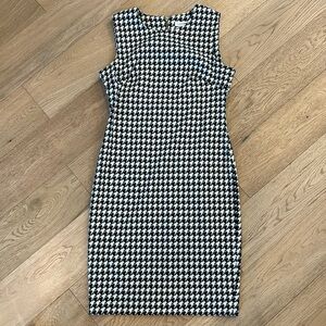 Calvin Klein houndstooth fitted professional dress